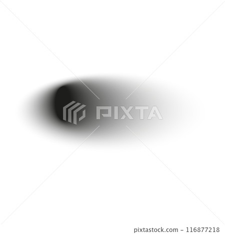 Realistic shadow set with round shapes. black shade effect. Isolated object. Flat vector illustration on white background. 116877218