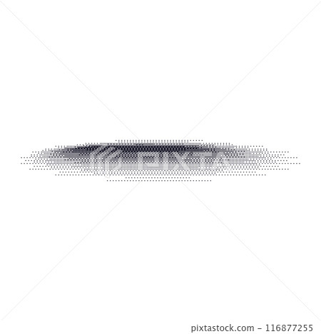 Gradient dot shadow effect with grainy texture. Halftone circles and noise. Flat vector illustration isolated on white background. 116877255