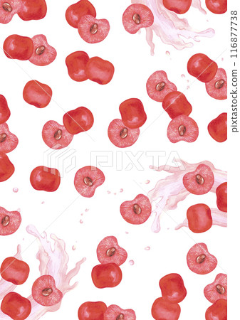 Hand drawn watercolor ripe cherries with splashes book cover isolated on white background. Can be used for postcard, cover, scrapbook and other printed products. 116877738