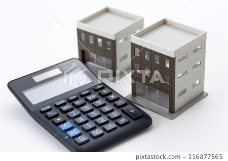 Corporate office building and calculator Corporate office building and calculator 116877865