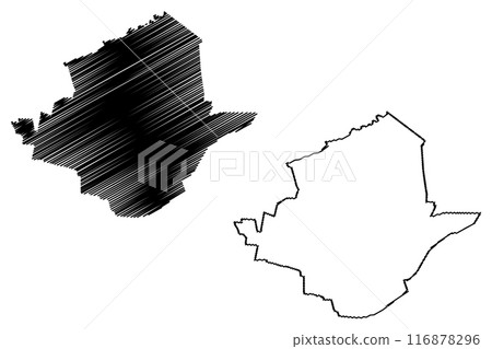 Bodegraven-Reeuwijk municipality (Kingdom of the Netherlands, Holland, South Holland or Zuid-Holland province) map vector illustration, scribble sketch Bodegraven Reeuwijk map 116878296