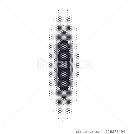 Gradient dot shadow effect with grainy texture. Halftone circles and noise. Flat vector illustration isolated on white background. 116878494