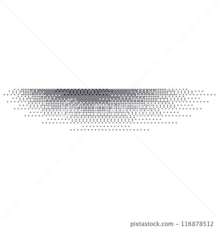 Gradient dot shadow effect with grainy texture. Halftone circles and noise. Flat vector illustration isolated on white background. 116878512