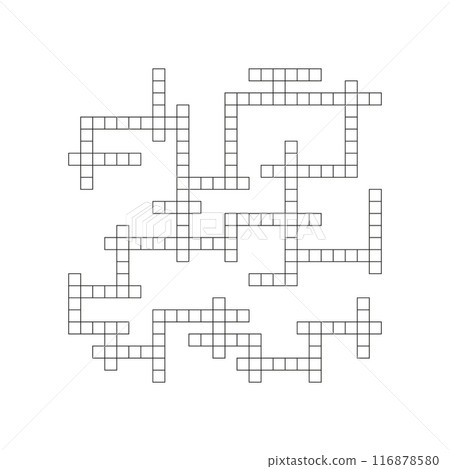 Crossword puzzle background with word grid pattern. crosswords template. Flat vector illustration isolated on white background. Crossword puzzle background with word grid pattern. crosswords template. Flat vector illustration isolated on white background. 116878580