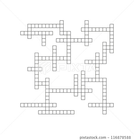Crossword puzzle background with word grid pattern. crosswords template. Flat vector illustration isolated on white background. Crossword puzzle background with word grid pattern. crosswords template. Flat vector illustration isolated on white background. 116878588