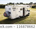 motor home holidays inside a campsite 116878662