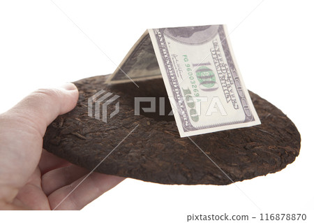 image of tea hand money dollar banknote white background image of tea hand money dollar banknote white background 116878870