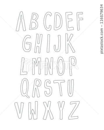 Handwritten A to Z alphabet letter outlines for font, kid colouring book, typography, calligraphy, wordings, text, message, campaign logo, cute patches, shirt print, badges, initials, company logo Handwritten A to Z alphabet letter outlines for font, kid colouring book, typography, calligraphy, wordings, text, message, campaign logo, cute patches, shirt print, badges, initials, company logo 116879634
