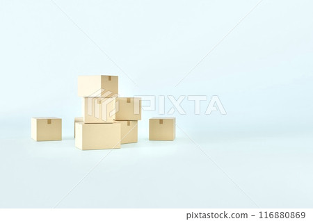 堆積的紙板箱 堆積的紙板箱 116880869