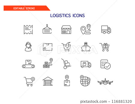 Logistics icons Logistics icons 116881320