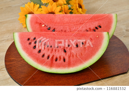 Summer watermelon, watermelon, fruit, a symbol of summer. Summer watermelon, watermelon, fruit, a symbol of summer. 116881532