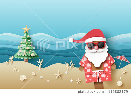 Christmas in July: Tropical Santa on the Beach 116882179