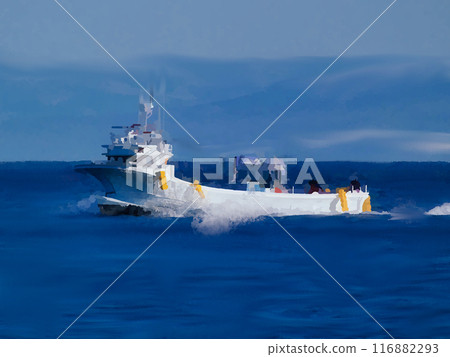 Fishing boat at sea Fishing boat at sea 116882293