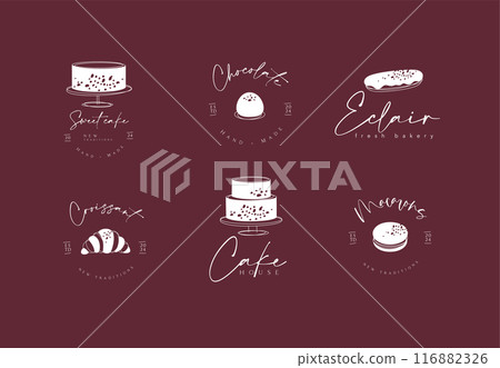 Confectionery sweet labels red 116882326