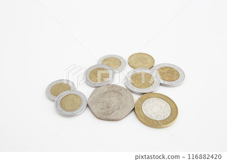 小舊世界貨幣系列墨西哥比索採取白色背景 小舊世界貨幣系列墨西哥比索採取白色背景 116882420