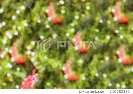 Abstract blurred christmas tree with bokeh light background Abstract blurred christmas tree with bokeh light background 116882581