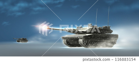 Tanks on the battlefield. Armored vehicle, Army battle,Tank attack Tanks on the battlefield. Armored vehicle, Army battle,Tank attack 116883154