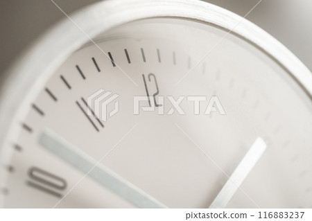 close up of silver metal clock 116883237