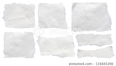 piece of white paper tear set collection isolated on white background 116883266