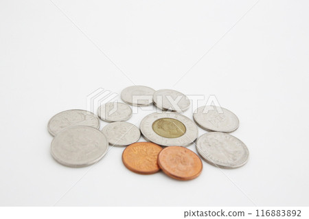 Photographed on a white background. Little old world money series Canadian dollar Photographed on a white background. Little old world money series Canadian dollar 116883892