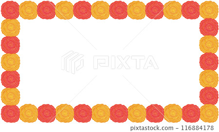 花紙紙花框紅黃 花紙紙花框紅黃 116884178