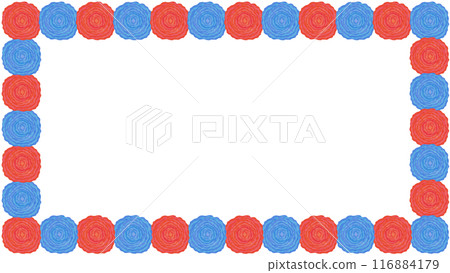 花紙紙花框紅藍 116884179