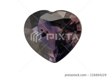 natural purple sapphire gem on the isolated white background 116884229