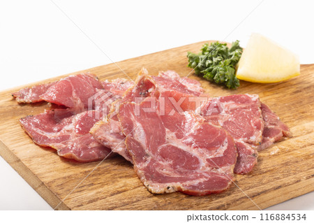 Smoked beef tongue, soft slices 116884534