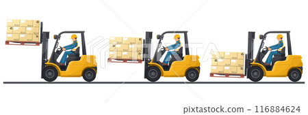 Safety in handling a fork lift truck. Lifting techniques in handling forklifts. Security First. Prevention of accidents at work. Industrial Safety and Occupational Health Safety in handling a fork lift truck. Lifting techniques in handling forklifts. Security First. Prevention of accidents at work. Industrial Safety and Occupational Health 116884624
