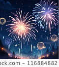 Fireworks to beat in the night sky 116884882