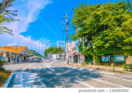 Oiso cityscape in Japan in July. View of JR Oiso Station and other areas = July 22, 2024 116885082