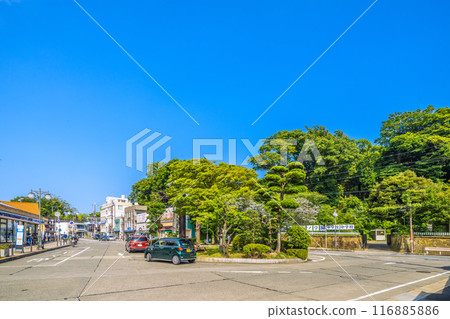 Oiso cityscape in Japan in July. View of JR Oiso Station and other areas = July 22, 2024 Oiso cityscape in Japan in July. View of JR Oiso Station and other areas = July 22, 2024 116885886