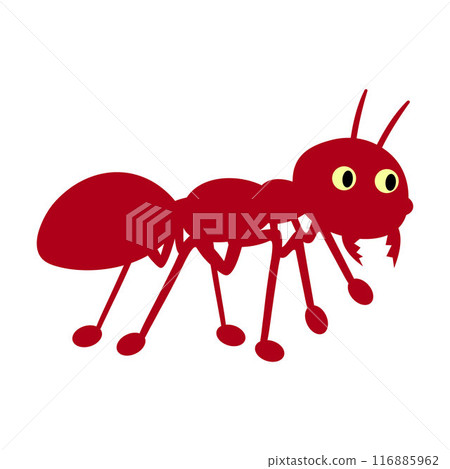 Ant vector art illustration with six legs 116885962