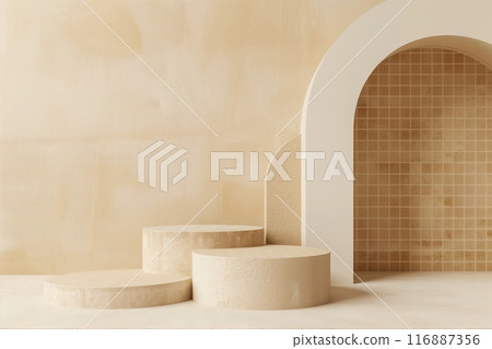 beige light podium 116887356