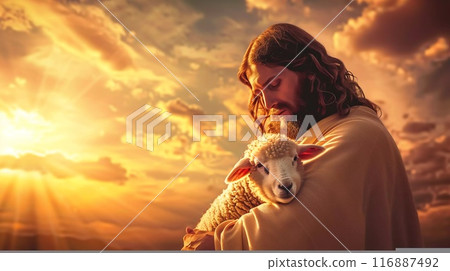 Jesus with lamb 116887492