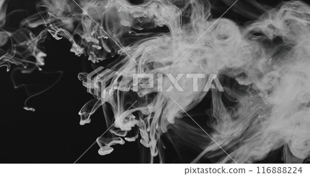 closeup vapor stream from right on black background closeup vapor stream from right on black background 116888224