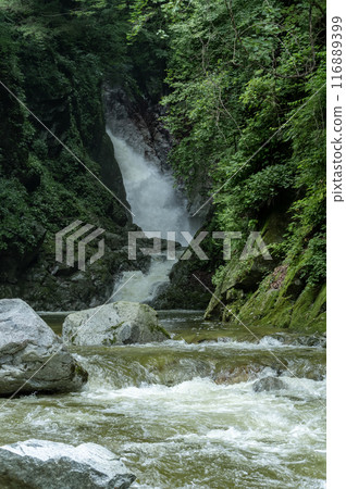 Waterfall in the Ojiro River Valley, Hokuto City 116889399