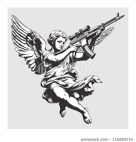 The Cupid with a Kalashnikov assault rifle 116889534