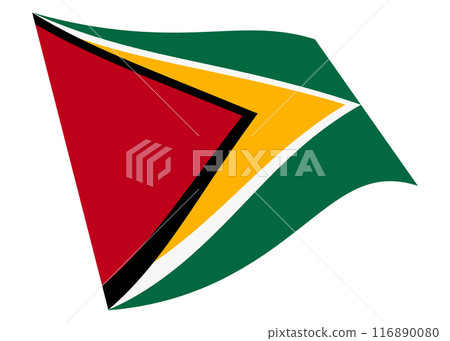 Guyana waving flag 3d illustration 116890080