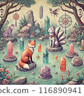 Fox and natural stone 116890941