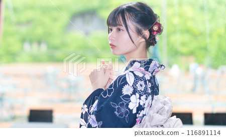 倉敷常春藤浴衣的美麗女孩 116891114