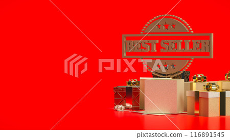 The Best Seller and gift box  for Business or marketing concept 3d rendering. 116891545