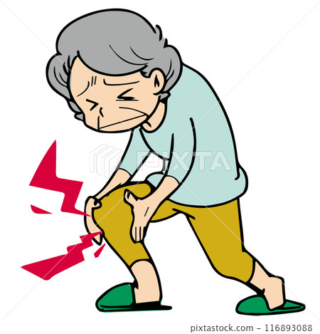 Senior_膝蓋疼痛的老年婦女的插圖 116893088