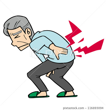 Senior_腰痛的老人插圖 116893094