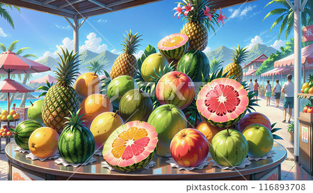 "Tropical fruit stall" 116893708