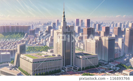 市政廳和建築物上方 市政廳和建築物上方 116893766