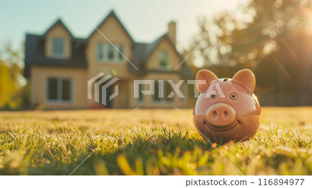 Pig money box and house 116894977