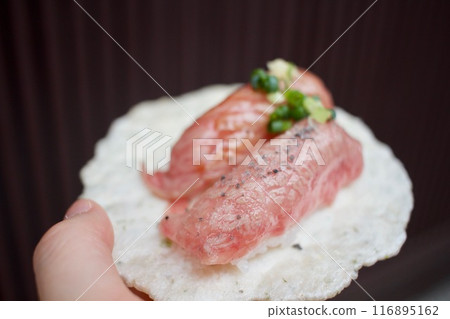 The most delicious Hida beef nigiri The most delicious Hida beef nigiri 116895162