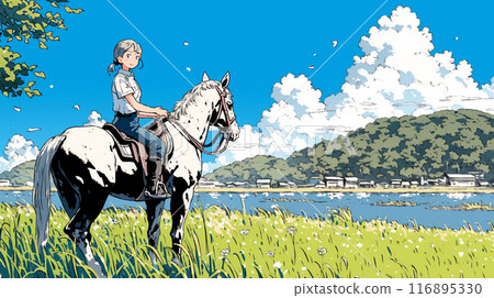 年輕女子騎馬 年輕女子騎馬 116895330