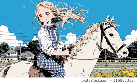 年輕女子騎馬 年輕女子騎馬 116895332